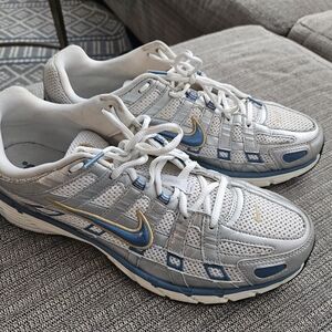 Nike P-6000 "Metallic Silver Aegean Storm" sneakers. 